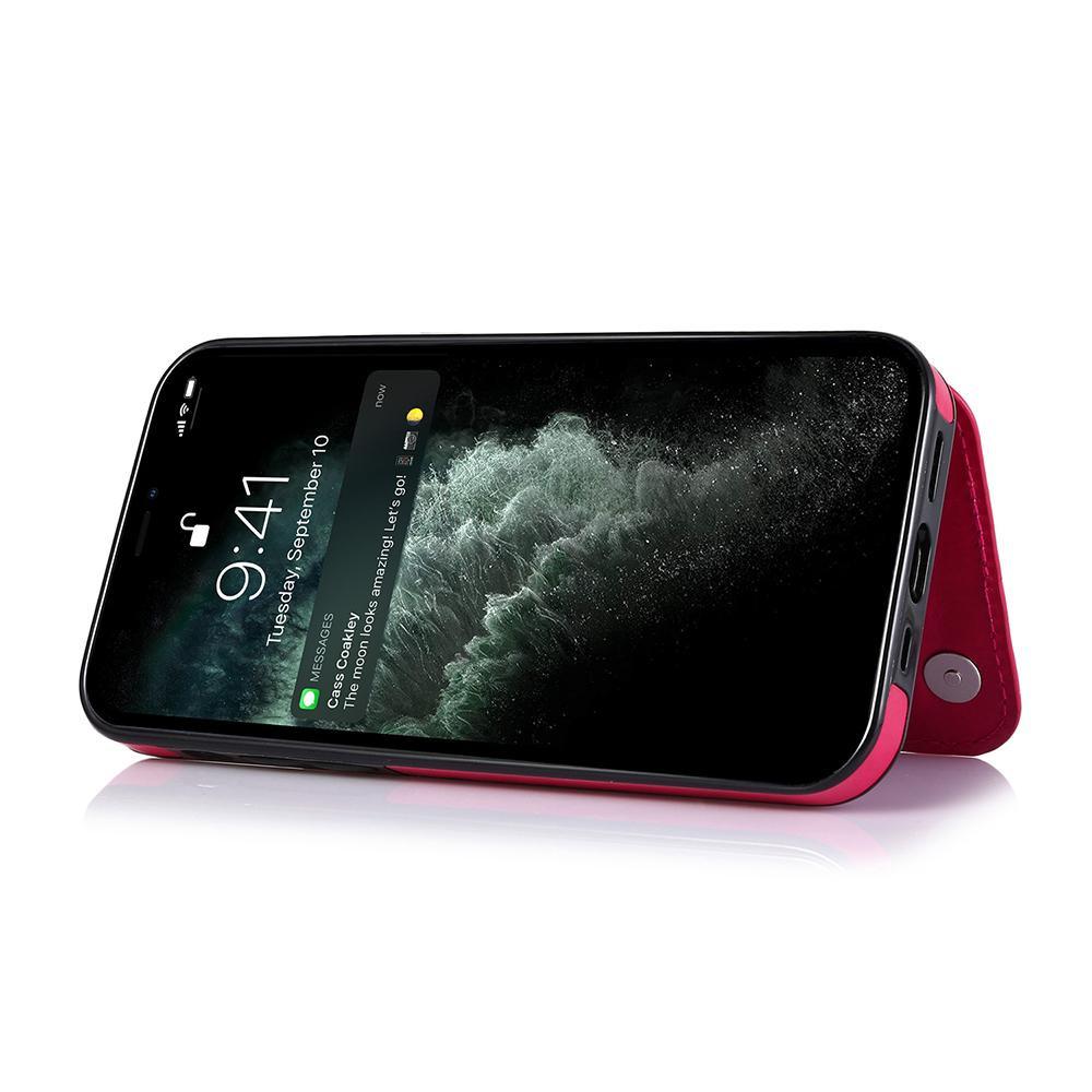 iPhone 12 - Practical and stylish case with card holder Rose gold.
