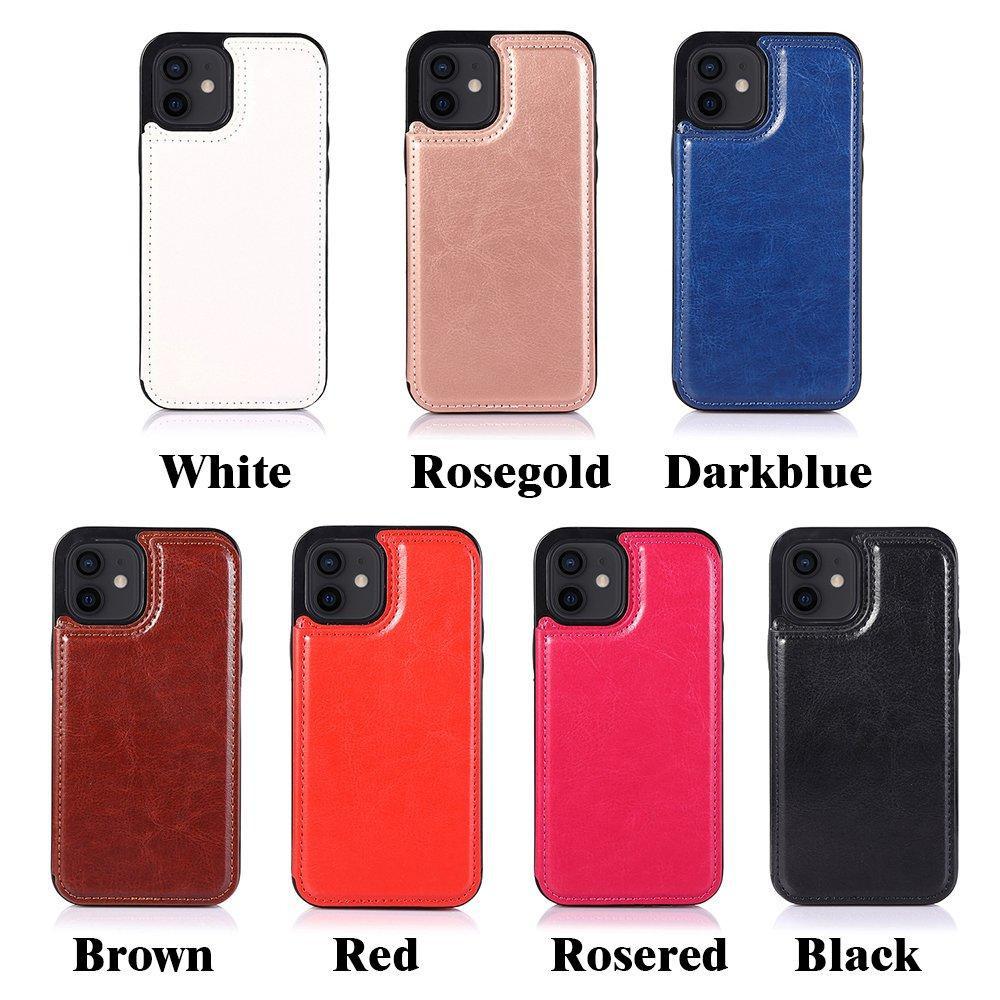 iPhone 12 - Practical and stylish case with card holder Rose gold.