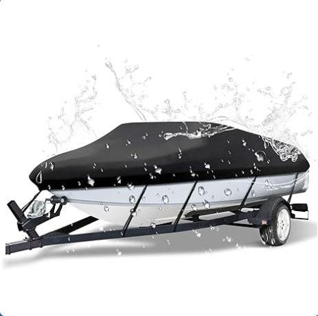 16-18ft Boat Cover Trailerable Marine Grade 600D Black.