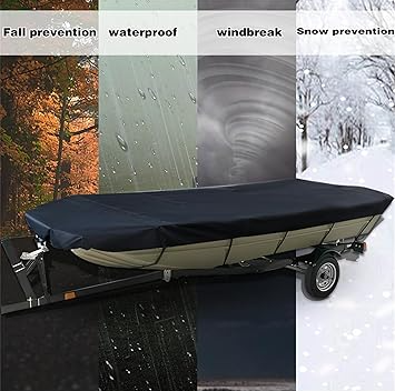 11-13FTï¼420cm*270cm Boat Cover Trailerable Marine Grade 210D grey.