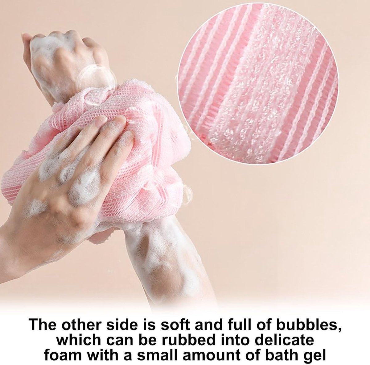 Back Scrubber Set | 2-Piece Exfoliating Shower Towel | Extra Long Exfoliating Washcloth for Men and Women - Scrub Cloth for Body Cleansing and Massage (Blue)