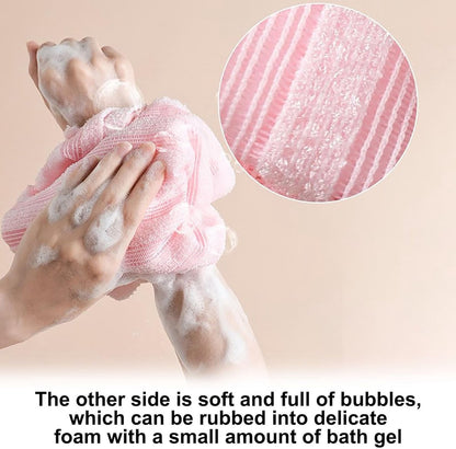 Back Scrubber Set | 2-Piece Exfoliating Shower Towel | Extra Long Exfoliating Washcloth for Men and Women - Scrub Cloth for Body Cleansing and Massage (Blue)