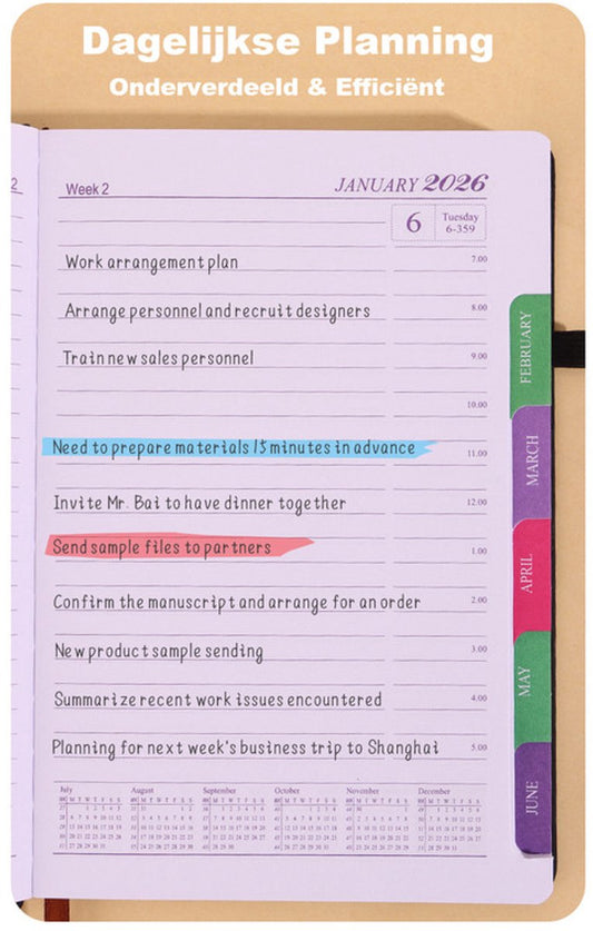 2026 Daily Planner – 2026 Adult Agenda – 1 Day on 1 Page – 365 Day Planner & Notebook – 14.0*20.8cm – Green