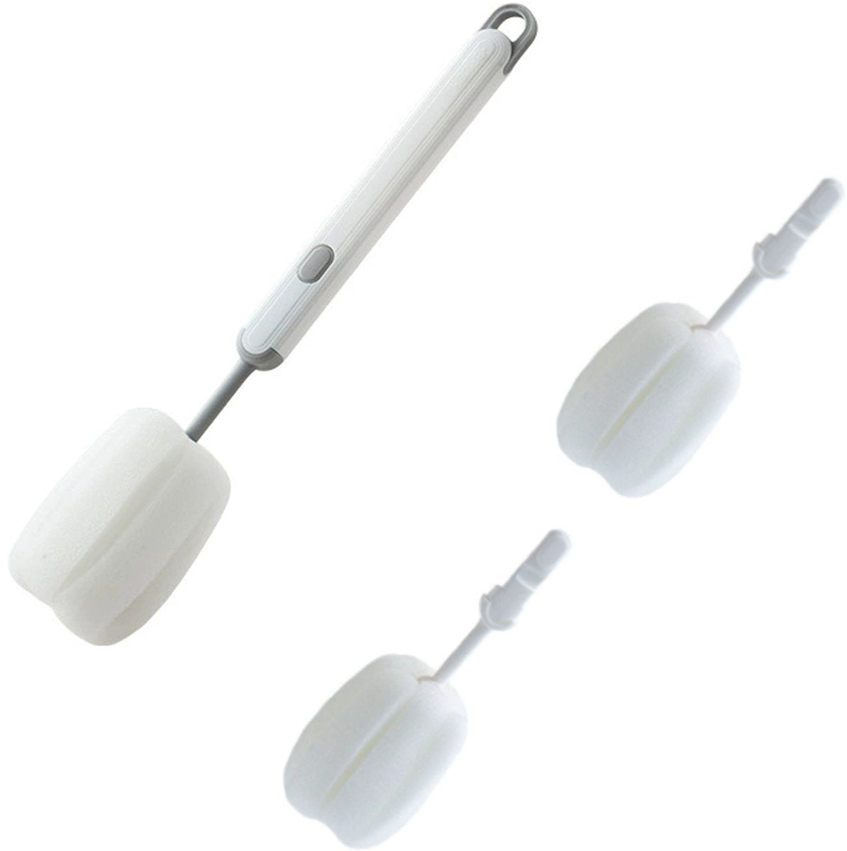 Brush - Detachable sponge brush - Long-handled bottle brush - Suitable for coffee cups, glasses and other kitchen utensils.