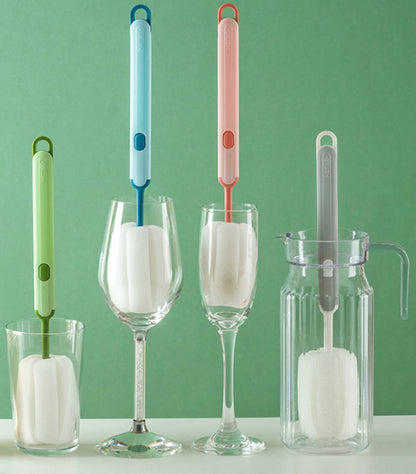 Brush - Detachable sponge brush - Long-handled bottle brush - Suitable for coffee cups, glasses and other kitchen utensils.