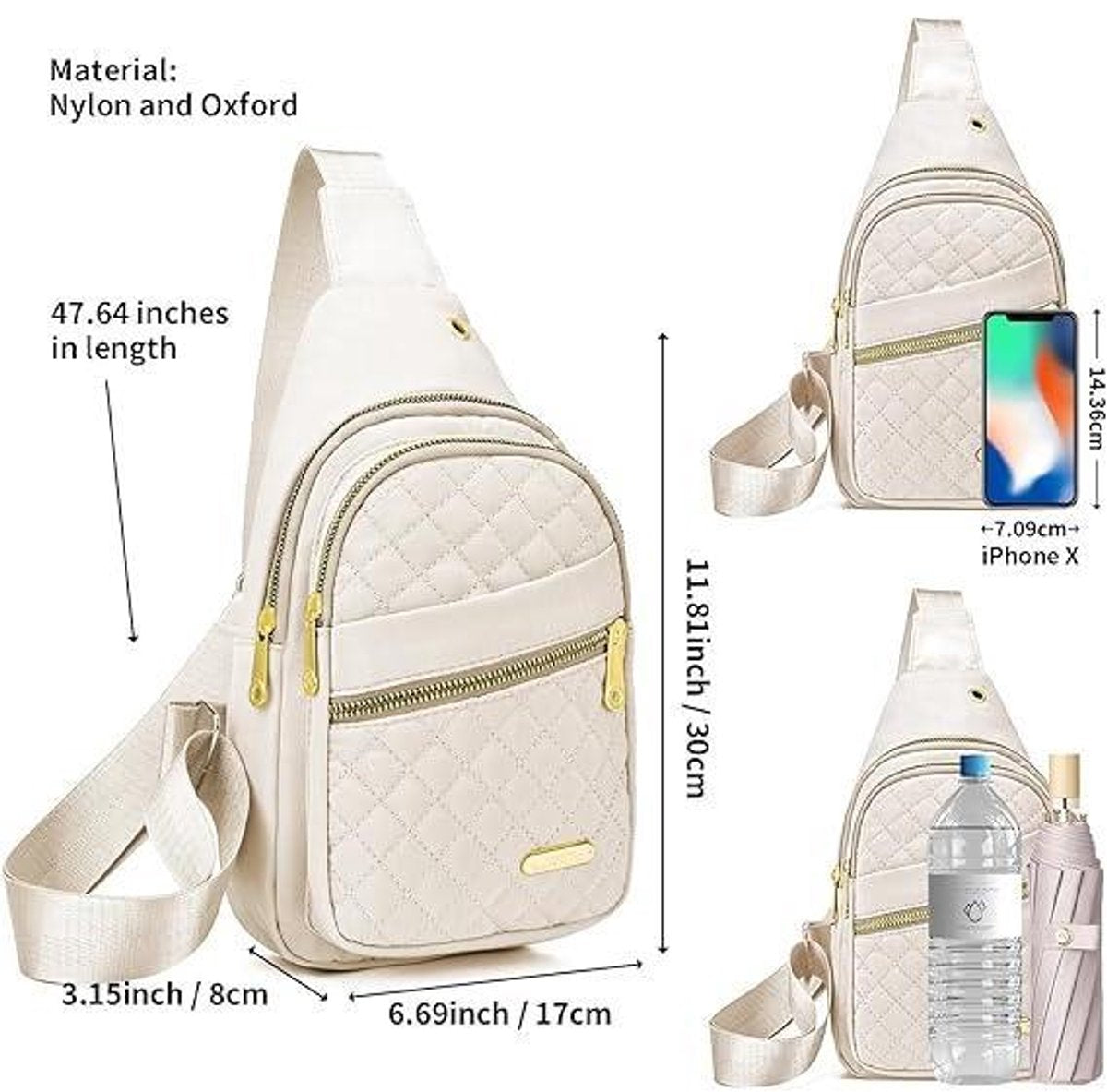 Unisex Shoulder Bag - 5 Storage Pockets & Cable Grommet - Crossbody Bag Women - Crossbody Bag Men - Crossbody Bags - Sling Bag - Adjustable Carrying Style (Cross/Shoulder/Chest) - Black