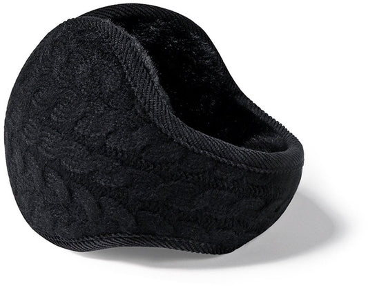 Earmuffs - Fleece Earmuffs - Knitted Earmuffs - Earmuffs for Adults - Warm Earmuffs - Warm Winter Earmuffs - Foldable - Unisex, Suitable for Outdoor Activities (Black).