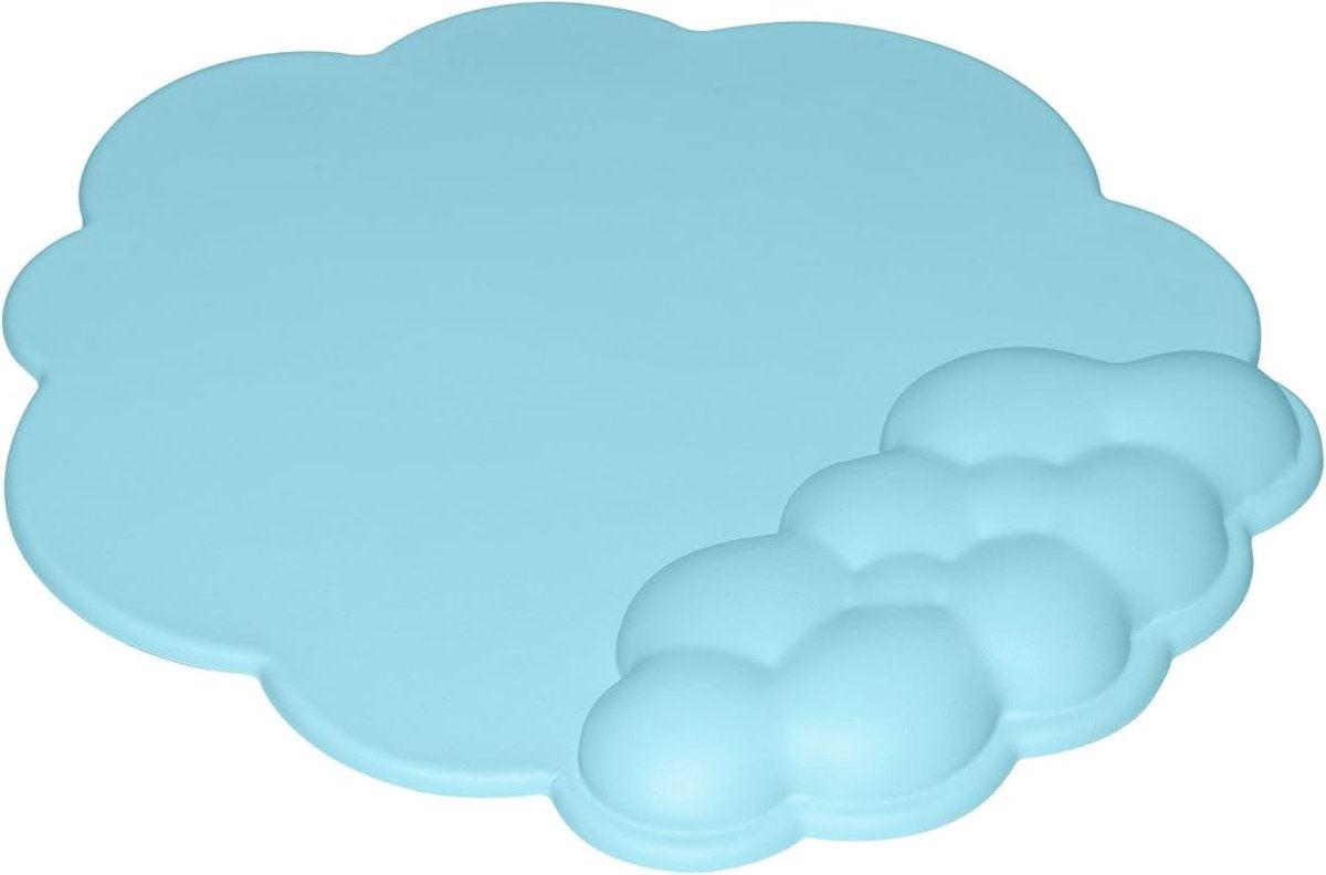 Mouse Pad - Mouse Pad with Wrist Rest - Ergonomic Mouse Pad - Mouse Pad with Leather Surface, Suitable for Computers, Laptops, Office, Home and Travel, with Non-Slip Bottom - Blue.