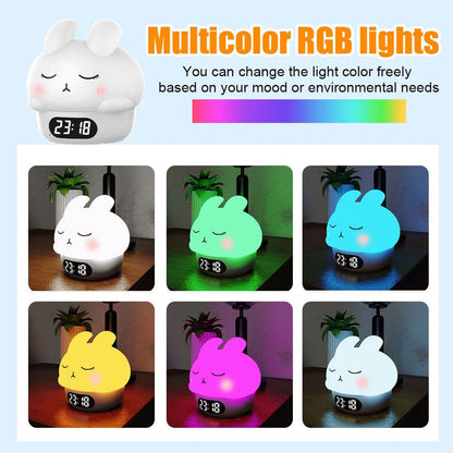 Children's Night Light - Table Lamp for Bedroom - Cute Rabbit Shape - Cartoon Bedside Lamp - Baby Night Light (White)