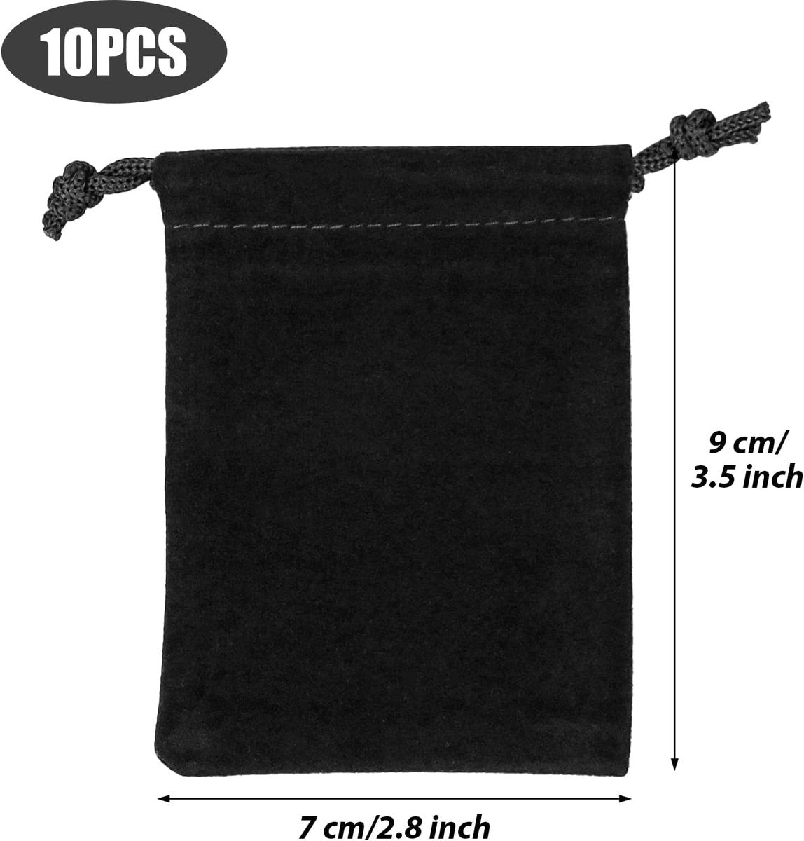 10-pack jewelry pouches - velvet - drawstring gift bags - drawstring bags - 9 cm x 7 cm