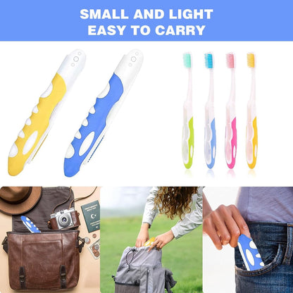 4-pack toothbrushes - Travel toothbrushes - Foldable toothbrushes - Foldable travel toothbrushes - Portable soft toothbrushes - Easy to carry