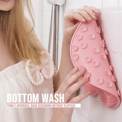 Shower Mat - Non-Slip Bath Mat - Foot Cleansing Pad, Back Scrub Pad, Exfoliating Bath Scrub Pad, Non-Slip Wall Suction Cup - Suitable for Men and Women (Blue)