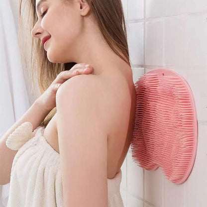 Shower Mat - Non-Slip Bath Mat - Foot Cleansing Pad, Back Scrub Pad, Exfoliating Bath Scrub Pad, Non-Slip Wall Suction Cup - Suitable for Men and Women (Blue)
