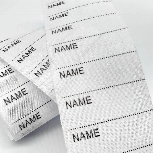 200 pcs iron-on name labels with pen - washable labels - woven labels for clothing, school uniforms, bags, towels, hats, gloves, scarves.