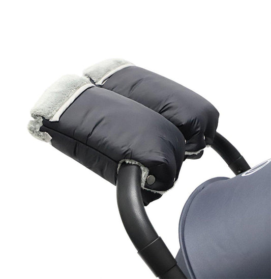 Warm gloves for strollers - water-repellent gloves for winter and snowy days - cold-resistant gloves for strollers - windproof and thickened (black).