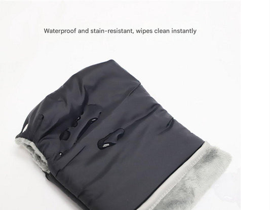 Warm gloves for strollers - water-repellent gloves for winter and snowy days - cold-resistant gloves for strollers - windproof and thickened (black).