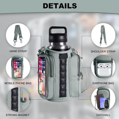 Magnetic Sports Bag with Adjustable Shoulder Strap - Includes Water Bottle Holder and Pocket - for Sports, Workouts, Travel & Work（Purple）
