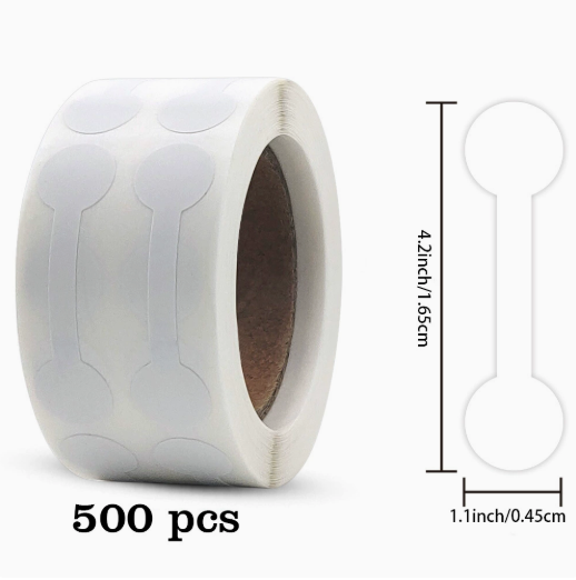 Price Tag Stickers - White + Kraft Paper - Rolled Blank Jewelry Price Tags - Suitable for Clothing, Rings, Necklaces, Earrings - For Price Marking - Rectangular Labels - 1000 pieces.