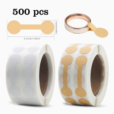 Price Tag Stickers - White + Kraft Paper - Rolled Blank Jewelry Price Tags - Suitable for Clothing, Rings, Necklaces, Earrings - For Price Marking - Rectangular Labels - 1000 pieces.