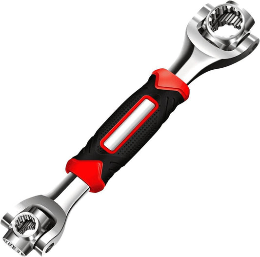 52-in-1 Socket Wrench - Adjustable Wrench - Universal Stainless Steel Wrench - Multifunctional Wrench - With 360 Degree Rotating Head - Suitable for Home, Bicycle and Car Repairs.