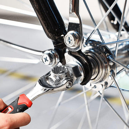 52-in-1 Socket Wrench - Adjustable Wrench - Universal Stainless Steel Wrench - Multifunctional Wrench - With 360 Degree Rotating Head - Suitable for Home, Bicycle and Car Repairs.