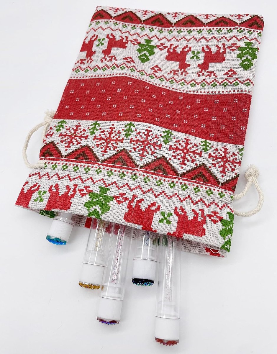Christmas linen gift bags - 24 pieces - 10x14cm - Christmas decoration for indoors - Reusable - Christmas candy bags with drawstring - Suitable for gift bags for children's parties during the Christmas holidays