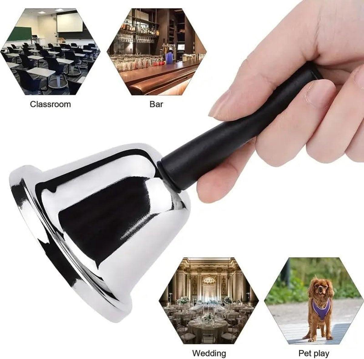 Handbell - Reception Phone - Stainless Steel - Fixed Desk - Service - Santa Claus Bell - Hotel Butler Desk Handle - Living Room - Home - Decoration - School Hospital - Bar.