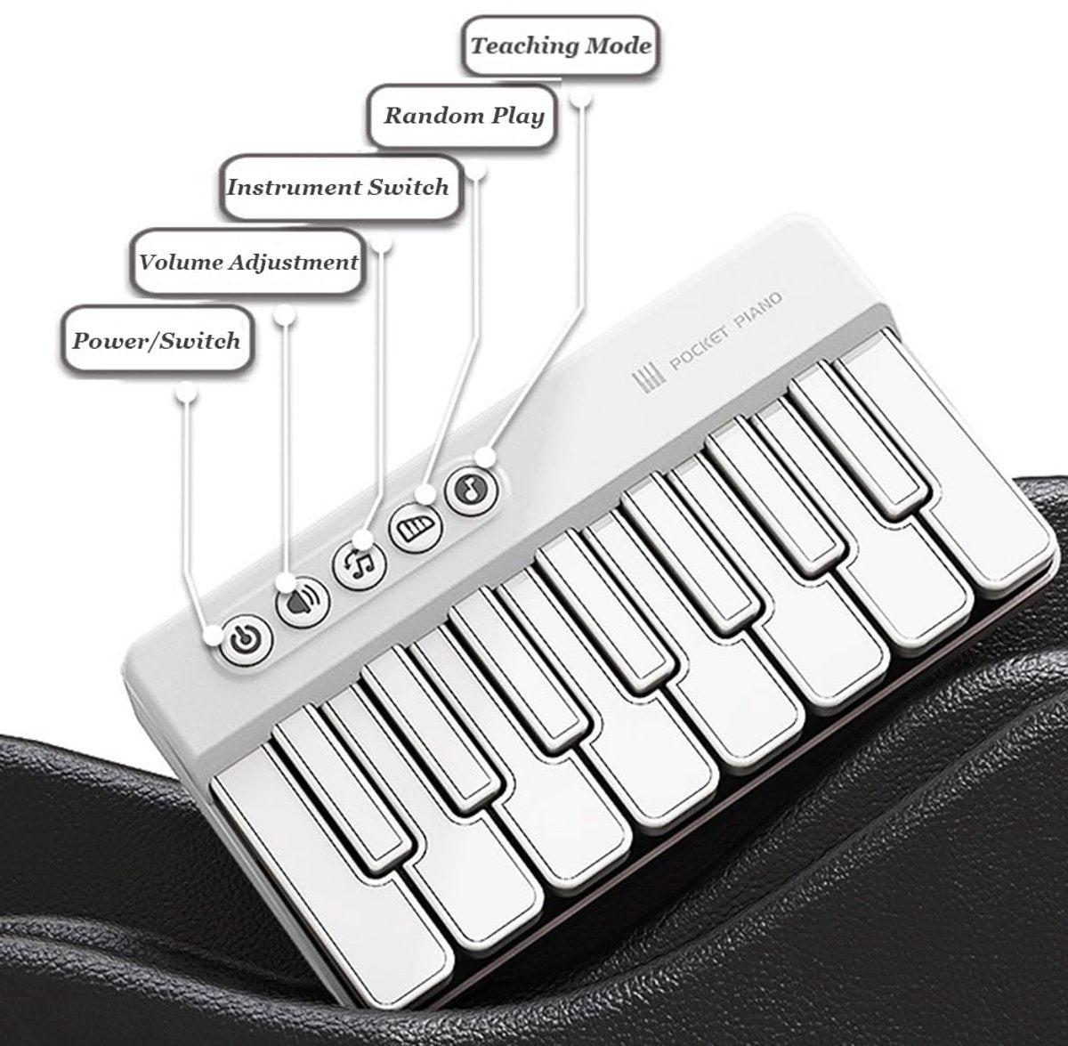 Mini Keyboard Piano - Piano for Kids - Toys for Children - Educational Toys - Portable Pocket Piano - Blue.