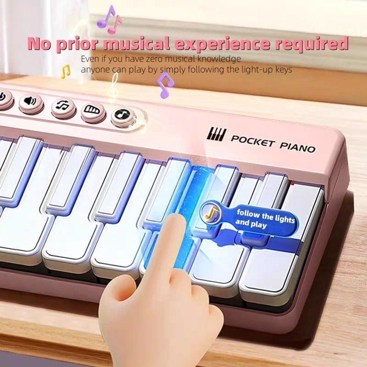 Mini Keyboard Piano - Piano for Kids - Toys for Children - Educational Toys - Portable Pocket Piano - Blue.