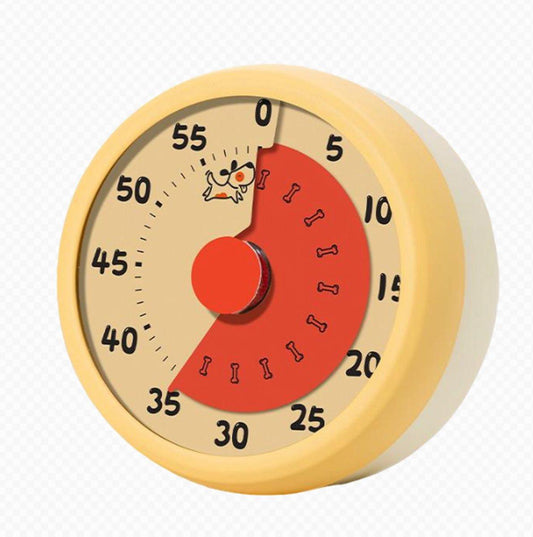 Kitchen Timer - Kitchen Timer - Timer - Digital Kitchen Timer - Child-Friendly Visual Mechanical Timer - Magnetic Sticker Timer - Puppy Pattern.