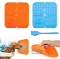 2-Pack Dog Lick Mats with Suction Cups - BPA-Free Slow Feeder Dog Lick Mats - Comes with 1 silicone scraper - Extra strong suction cups - Suitable for bathing, grooming, training and combing