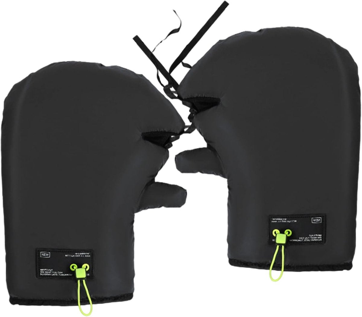 Cycling Gloves - Extra Padded Cycling Gloves - Warm Gloves - Cycling Gloves - Scooter Gloves - Hand Warmers - Cycling Accessories - With Reflective Strips - Winter - Windproof - Waterproof （Black）
