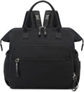 Convertible Diaper Bag - Wide Opening - 14 Pockets - Stylish - Baby Changing Bag - with Stroller Buckle - Diaper Bag - Waterproof (Black).