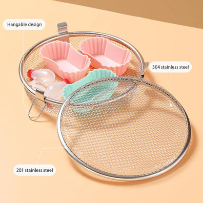 Dishwasher Basket for Small Items - Stainless Steel with 3 Buckles - Dishwasher Basket with Fine Mesh - Odorless - Round Shape - Scratch Resistant - Dishwasher Basket.