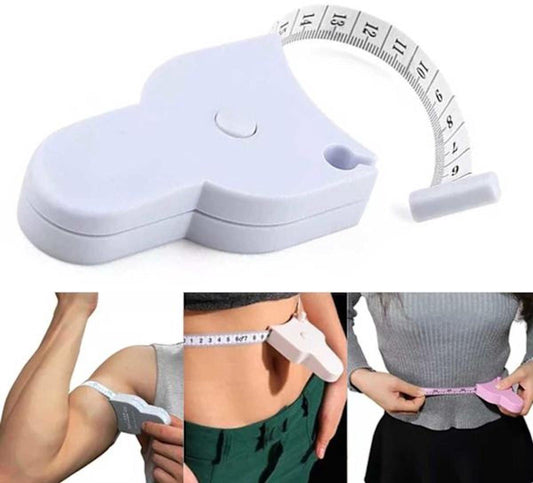Measuring tape - for clothing and body measurements - centimeters and inches - white.
