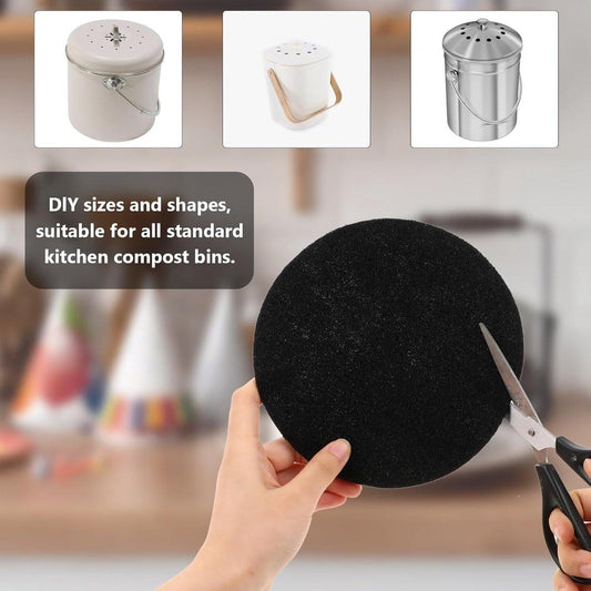 Kitchen Compost Bin Filters - 6-Pack Replacement Countertop Compost Bin Filters - Round 6.7 Inches.