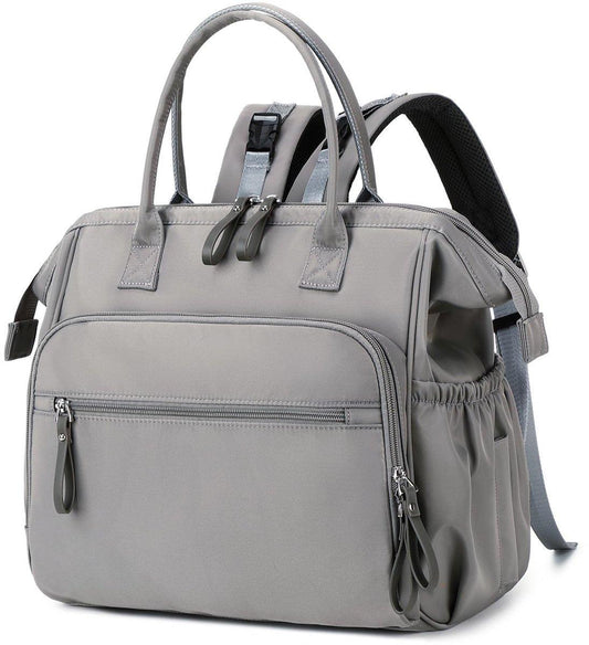 Convertible Diaper Bag - Wide Opening - 14 Pockets - Stylish - Baby Changing Bag - with Stroller Buckle - Diaper Bag - Waterproof (Gray).