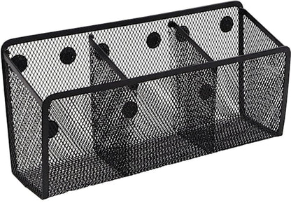 Pen Holder - Mesh Storage Basket with Extra Strong Magnets - Freezer Safe - Whiteboard - Cabinet Accessory - Office Supplies Organizer