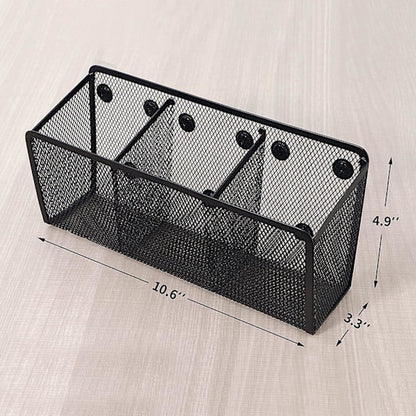 Pen Holder - Mesh Storage Basket with Extra Strong Magnets - Freezer Safe - Whiteboard - Cabinet Accessory - Office Supplies Organizer