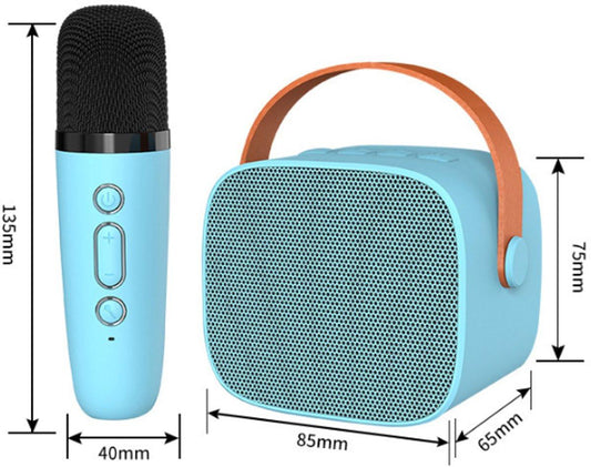 Mini Karaoke Machine - With 2 Microphones (Blue).