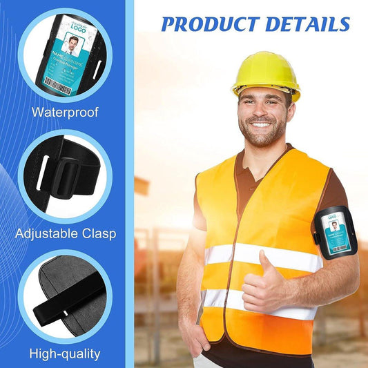 Card Holder - Arm ID Holder - Horizontal - PU Card Holder - Black 2 pieces.
