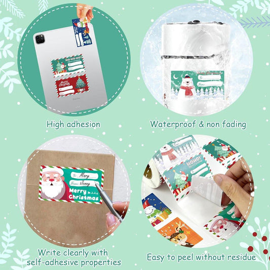 Labels - (500 sheets) - Gift labels - Label stickers - Handwritten labels - Christmas gift labels - Christmas gifts for women, men and mothers - Christmas wrapping paper - Christmas decorations - 7.5*4 cm.