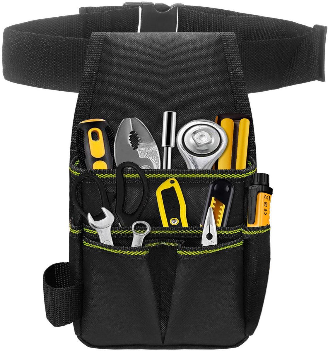 Tool Bag - Hardware Tool Bag - Hardware Storage Bag - Waist Bag - Small Oxford Canvas Tool Bag - with Adjustable Nylon Waist Strap, Suitable for Electricians, Carpenters, and Repair Technicians..