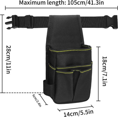 Tool Bag - Hardware Tool Bag - Hardware Storage Bag - Waist Bag - Small Oxford Canvas Tool Bag - with Adjustable Nylon Waist Strap, Suitable for Electricians, Carpenters, and Repair Technicians..