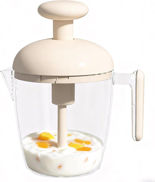 Mixing Cup - Blender - Kitchen Tool - Whisk - Hand Press - Transparent Housing - Portable - Suitable for mixing batter, smoothies, cream, butter, etc..