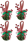 Decoration Christmas Bell Accessories with Bow - Wind Chime Pendant - Home Decoration (4 pieces)