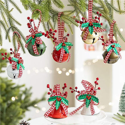 Decoration Christmas Bell Accessories with Bow - Wind Chime Pendant - Home Decoration (4 pieces)