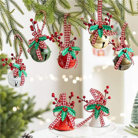 Decoration Christmas Bell Accessories with Bow - Wind Chime Pendant - Home Decoration (4 pieces)
