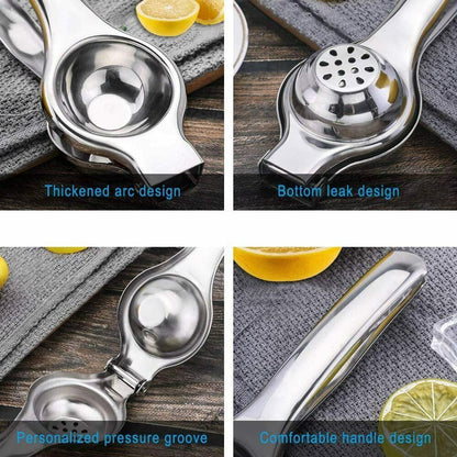 Lemon Juicer - Stainless Steel - Manual Orange Juicer (Silver)