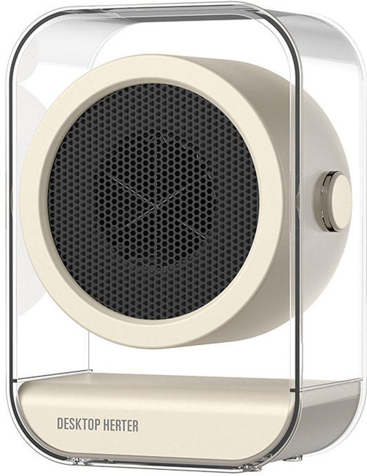 Electric Heater - Portable Electric Heater - Desk Fan Heater - Small Household Fan Heater - Portable, Fast Heating Electric Heater for Office Use - Two Temperature Settings - Off White.